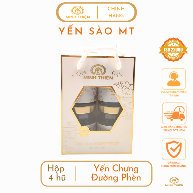 Yến chưng đường phèn hộp 4 hủ