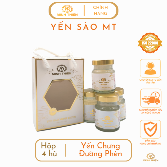 Yến chưng đường phèn hộp 4 hủ
