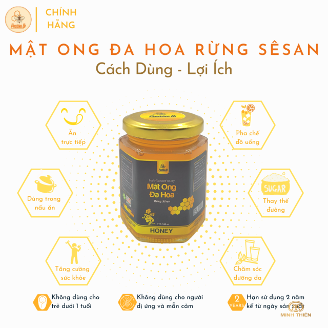 Mật ong đa hoa rừng sê san 180ml